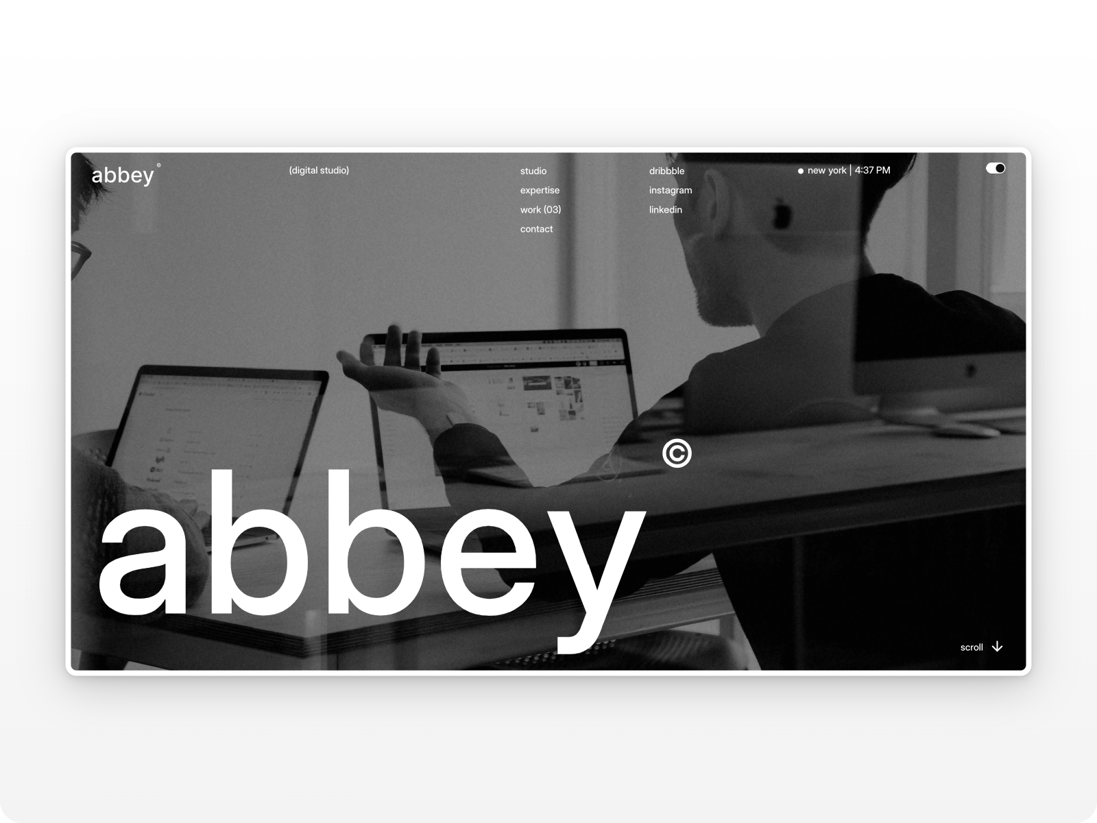 Screenshot of Abbey website