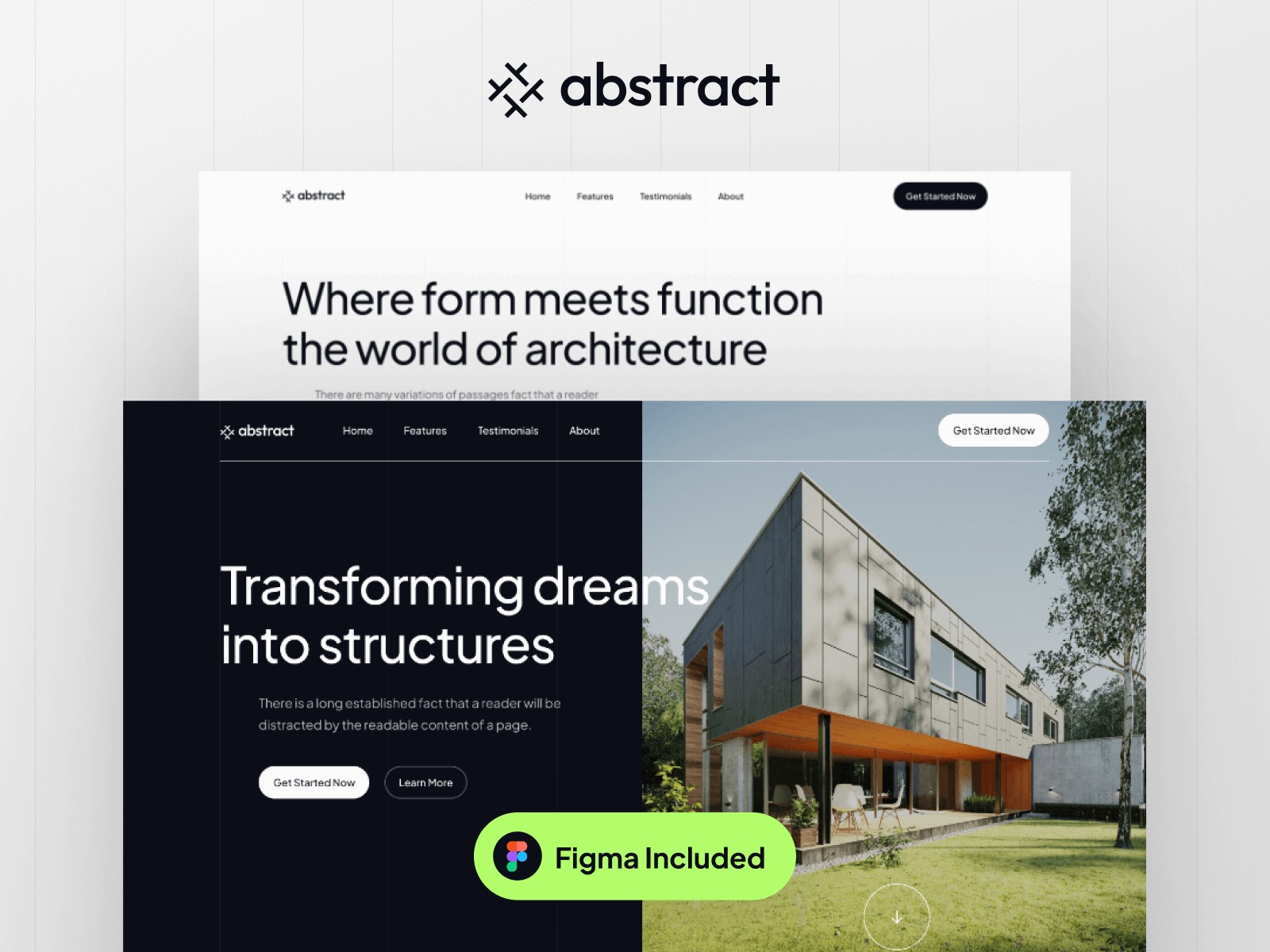 Screenshot of Abstract website