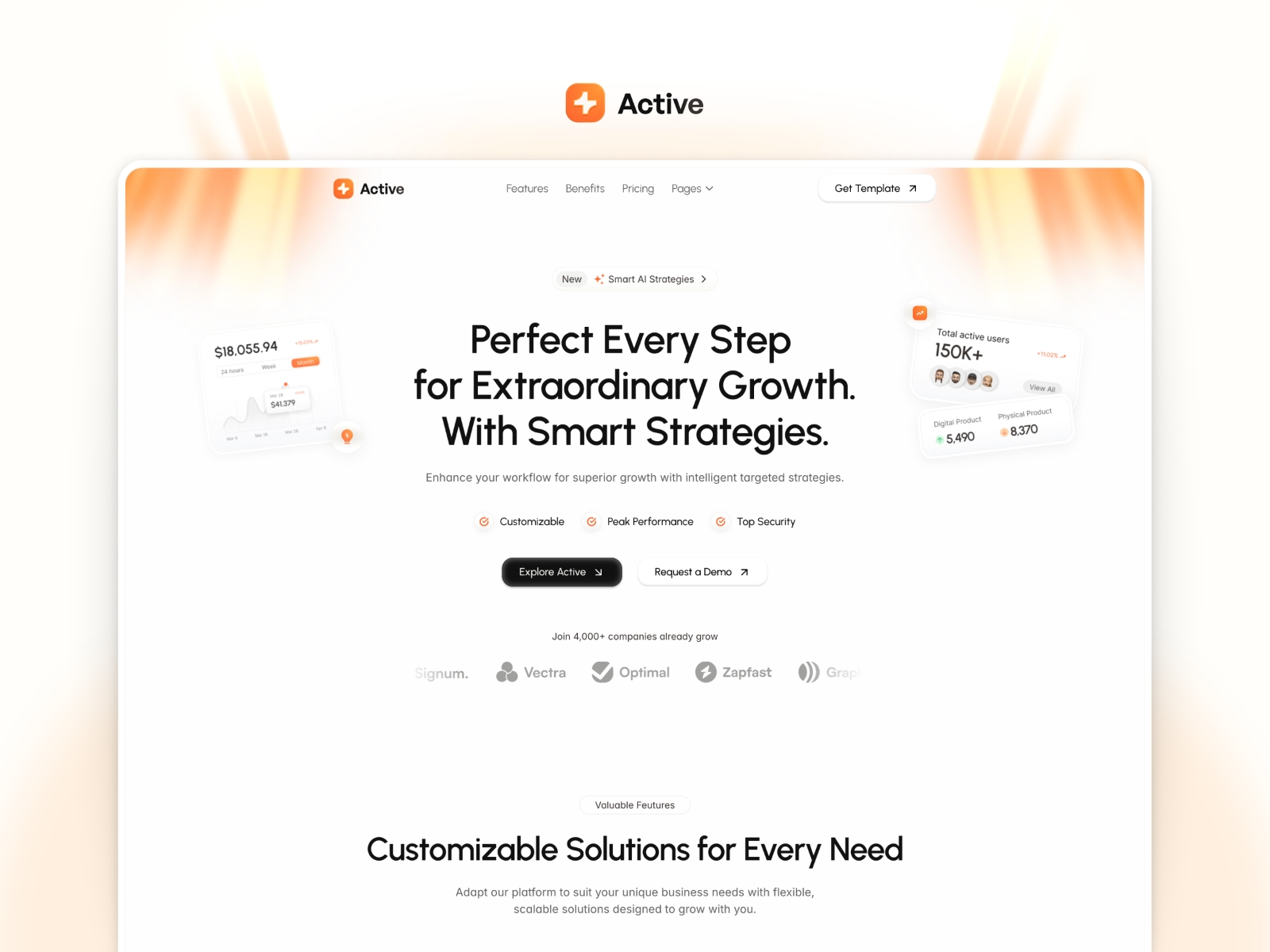 Screenshot of Active website