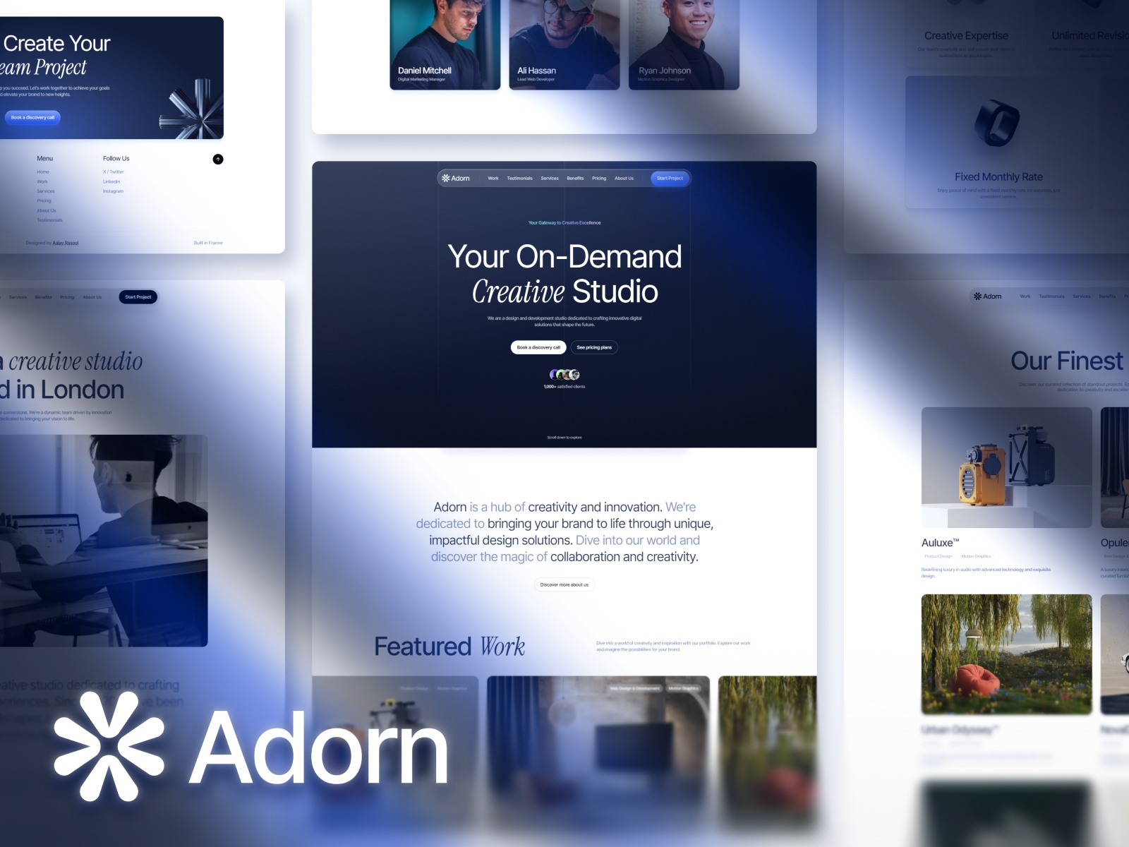 Screenshot of Adorn website