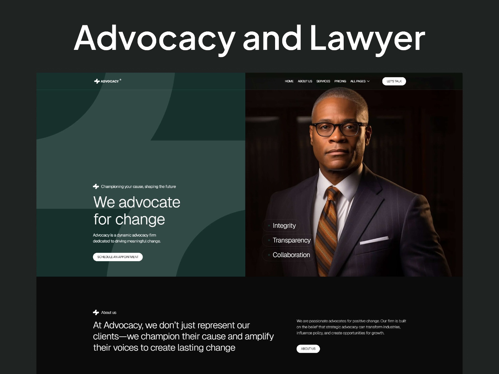 Screenshot of Advocacy website