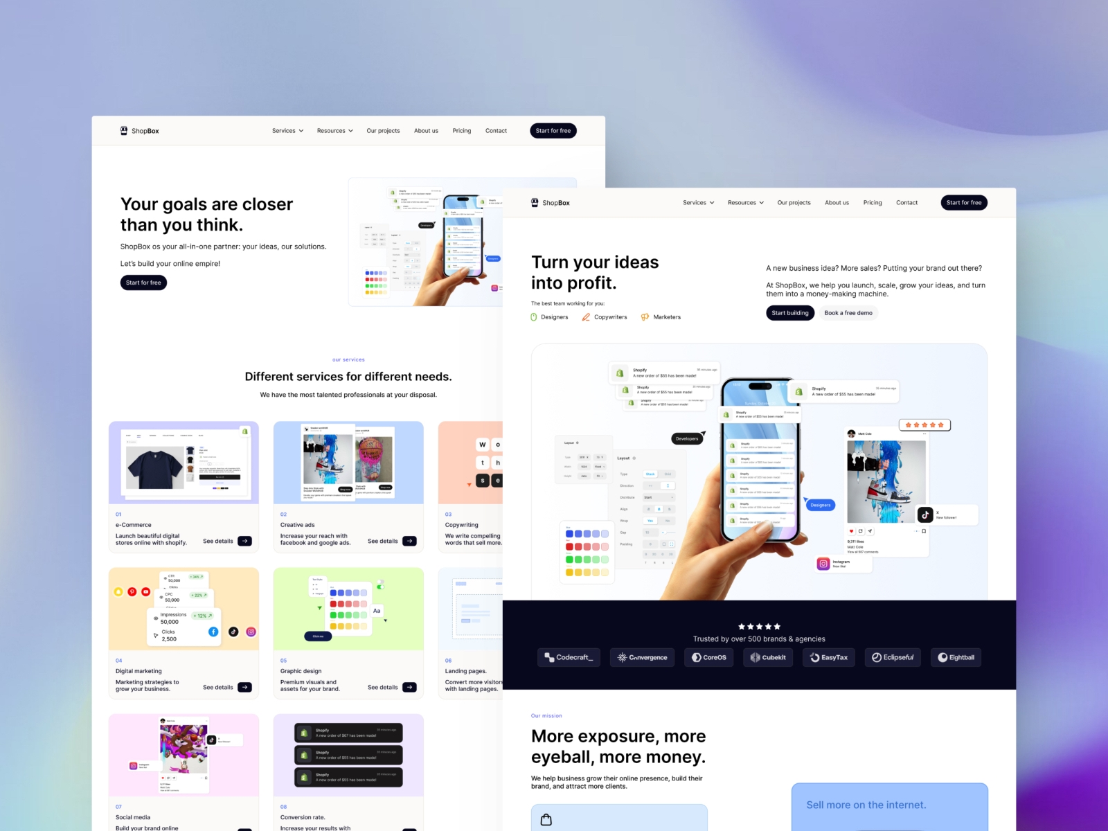 Screenshot of Agencybox website