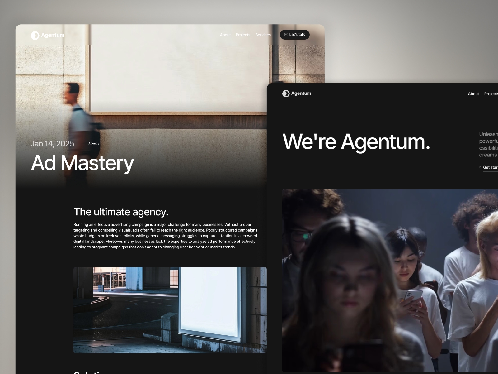 Screenshot of Agentum website