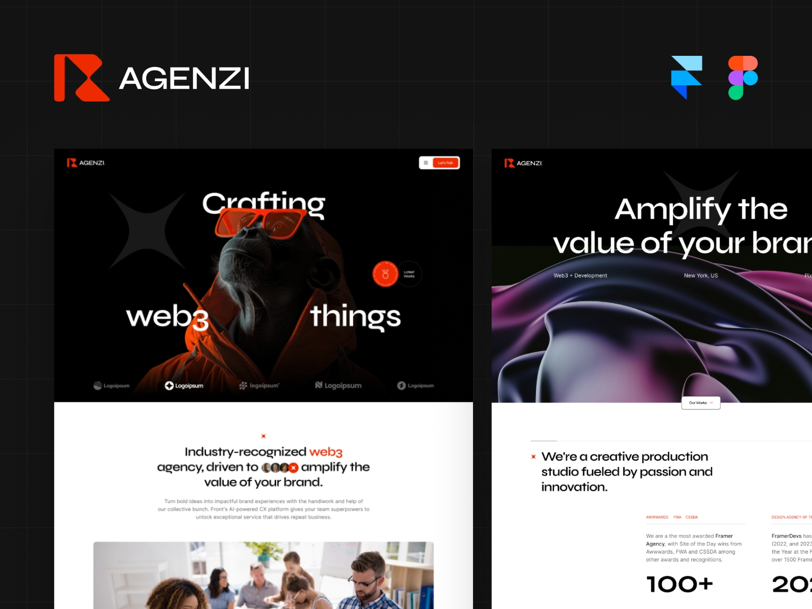 Screenshot of Agenzi website