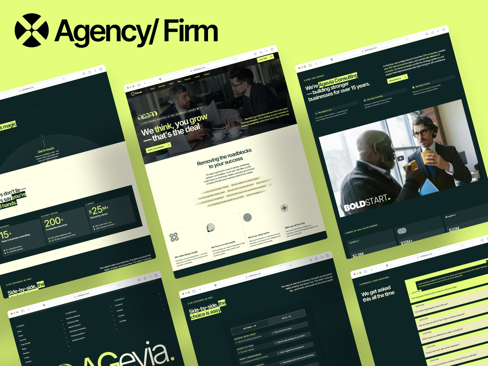 Screenshot of Agevia website