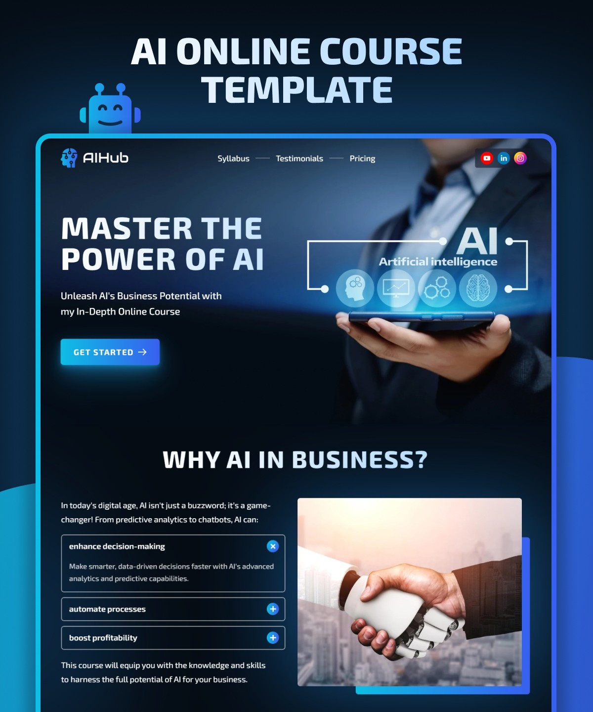 Screenshot of Aihub website