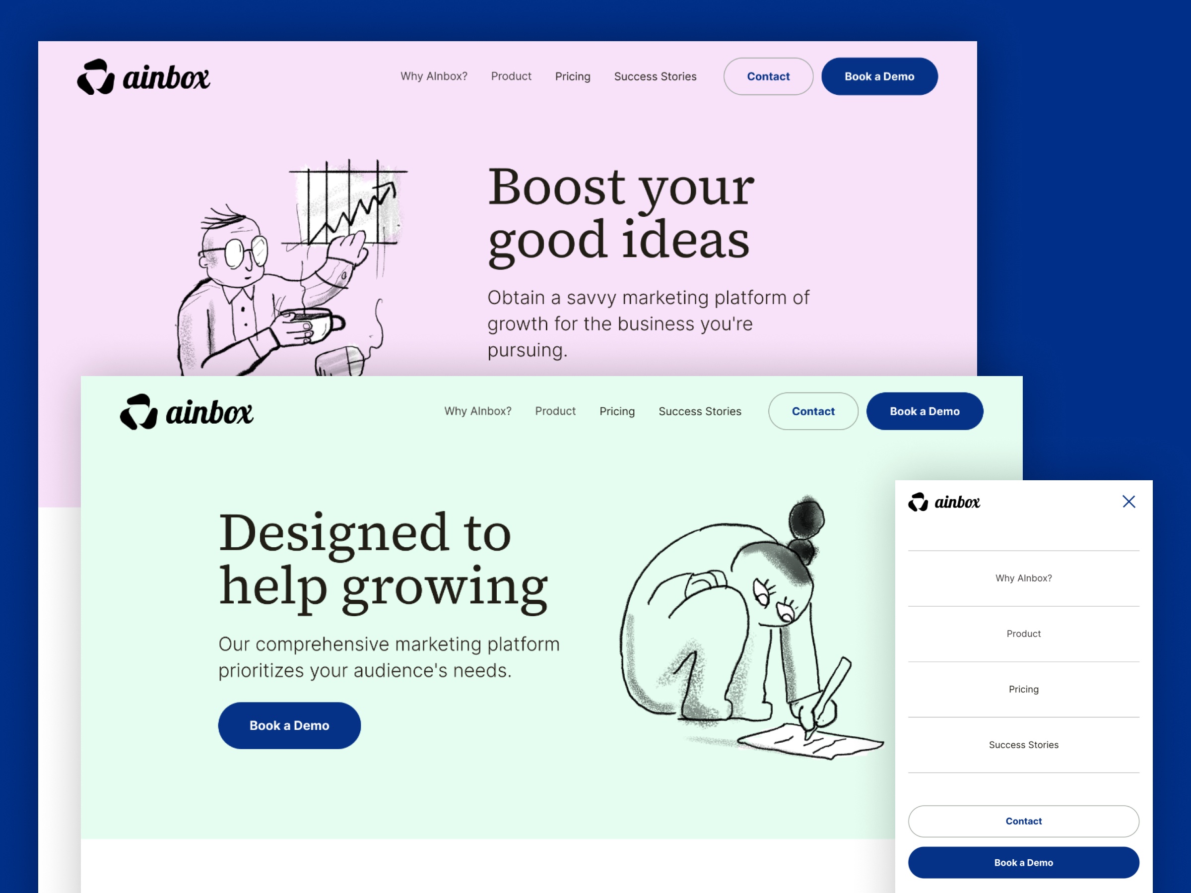 Screenshot of Ainbox website