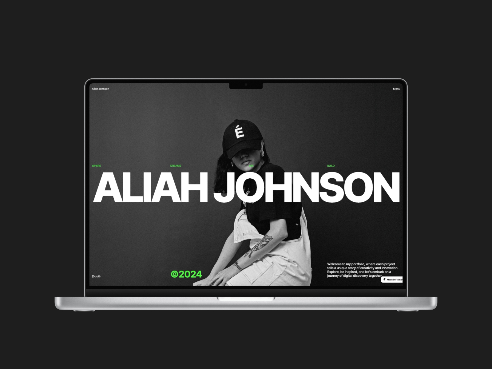 Screenshot of Aliahjohnson website