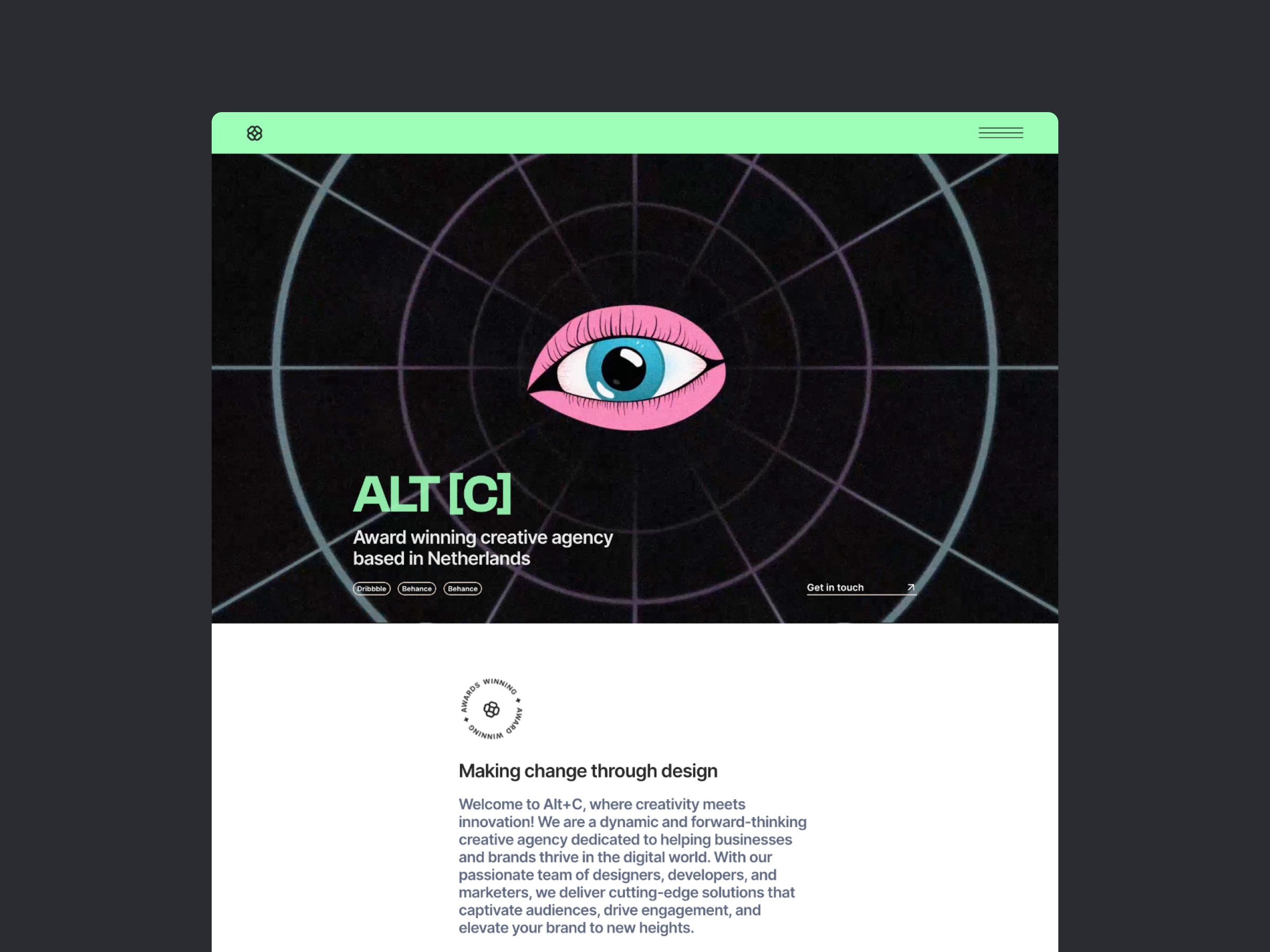 Screenshot of Alt c website