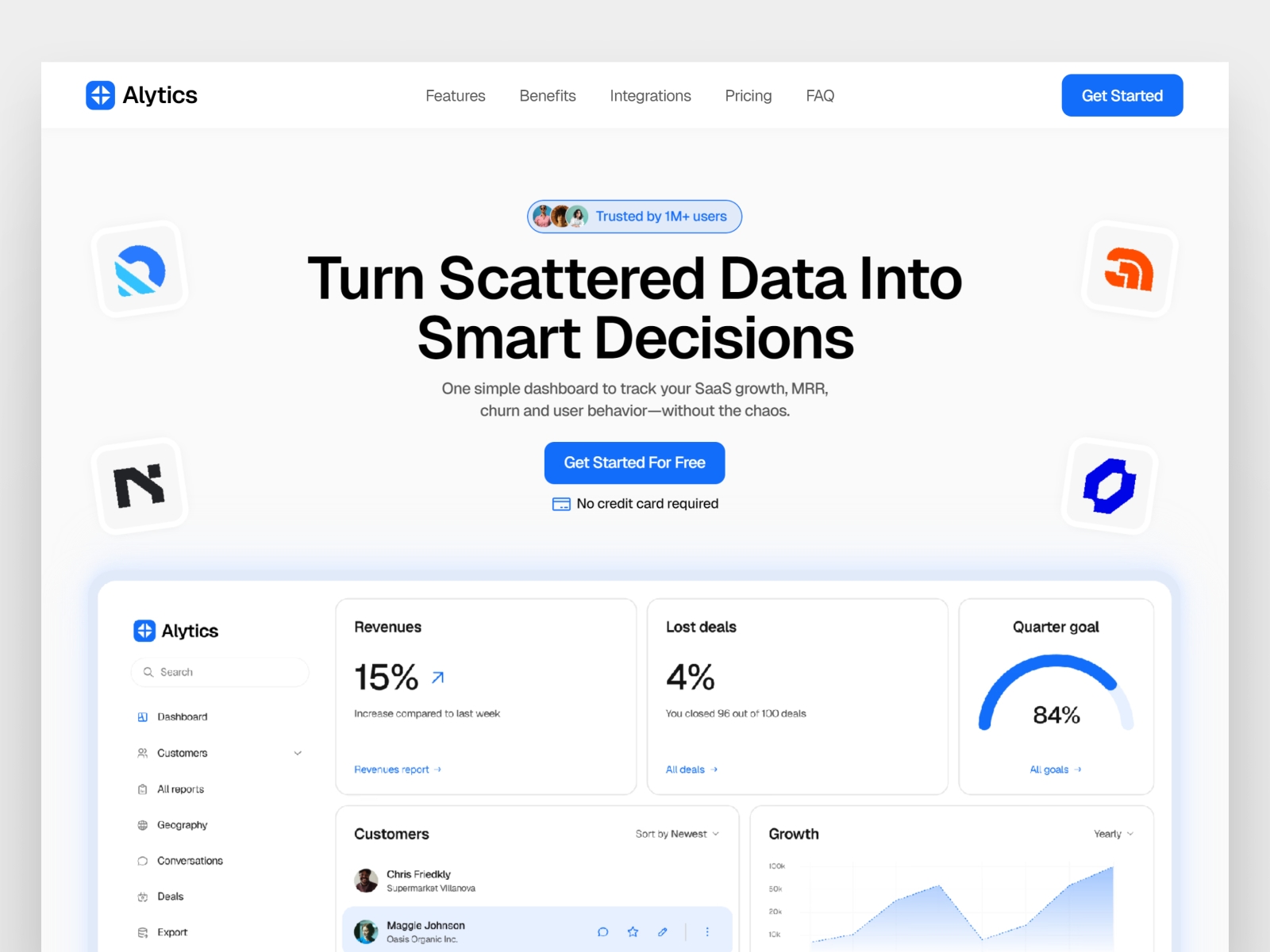 Screenshot of Alytics website