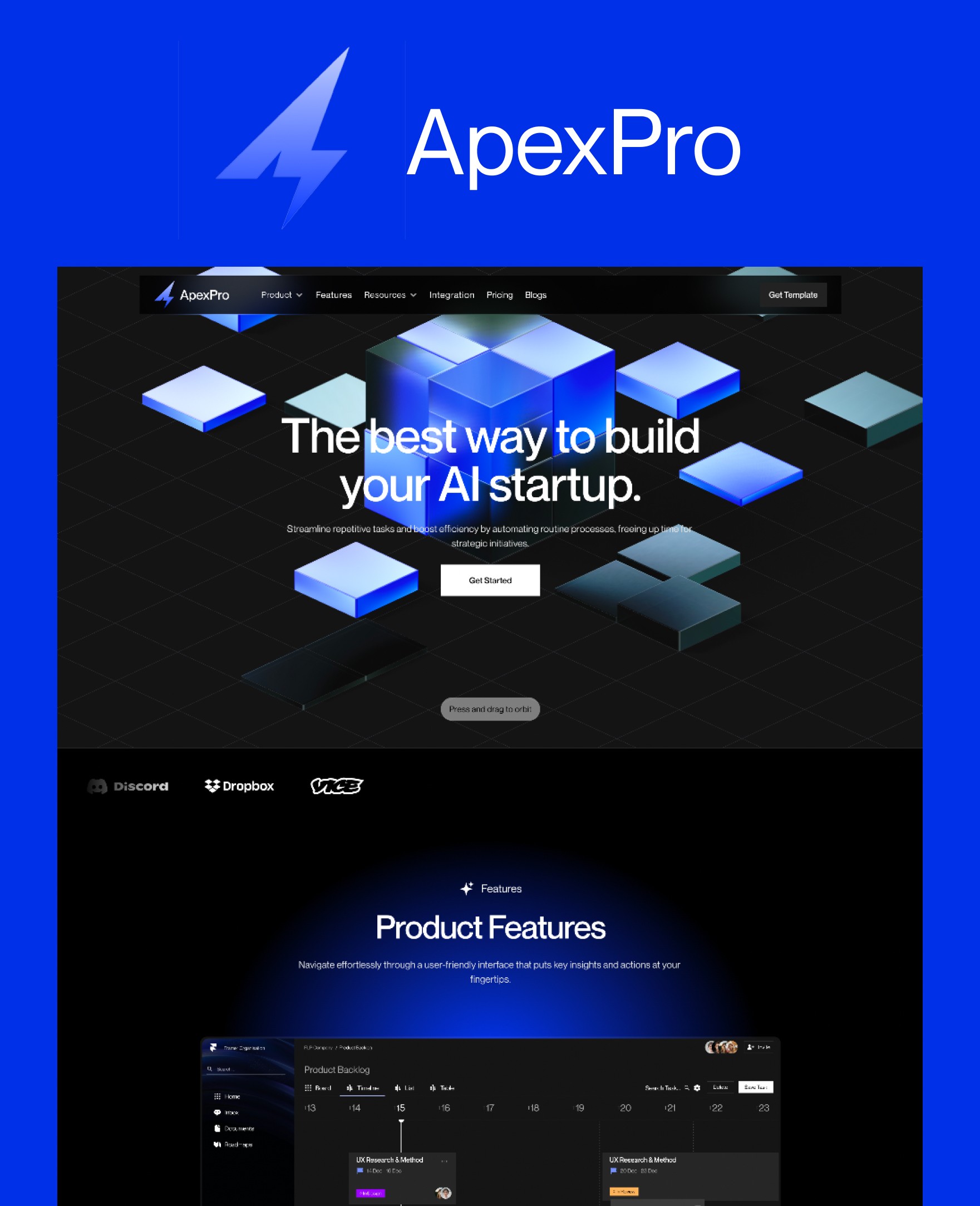 Screenshot of Apexpro website
