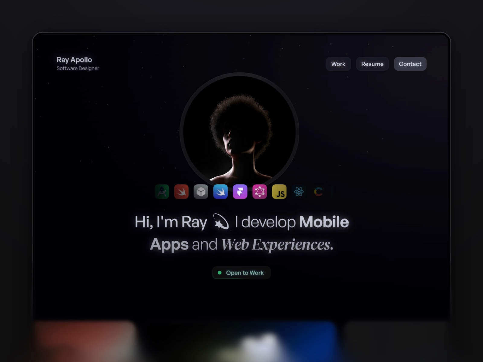 Screenshot 1 of Apollo portfolio template