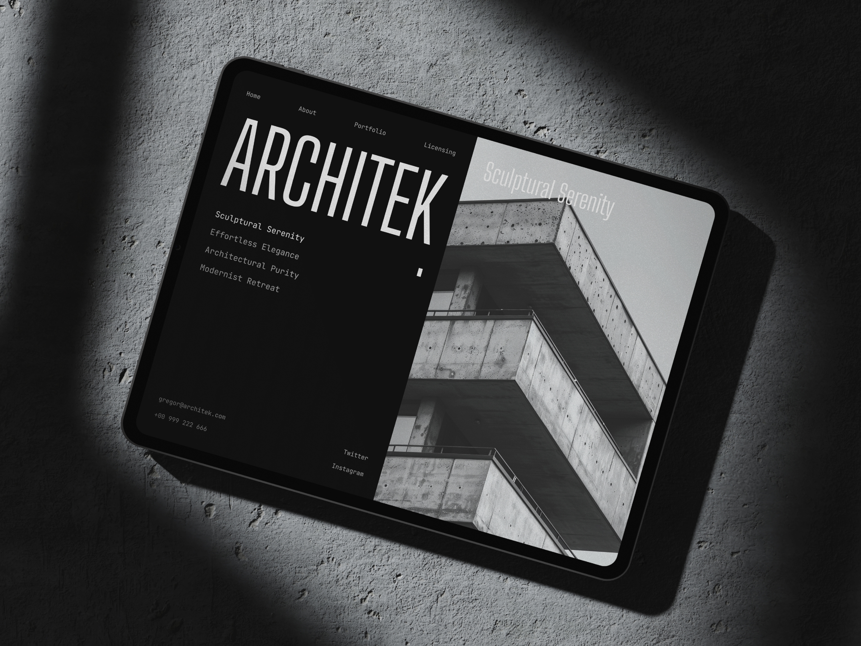 Screenshot of Architek website