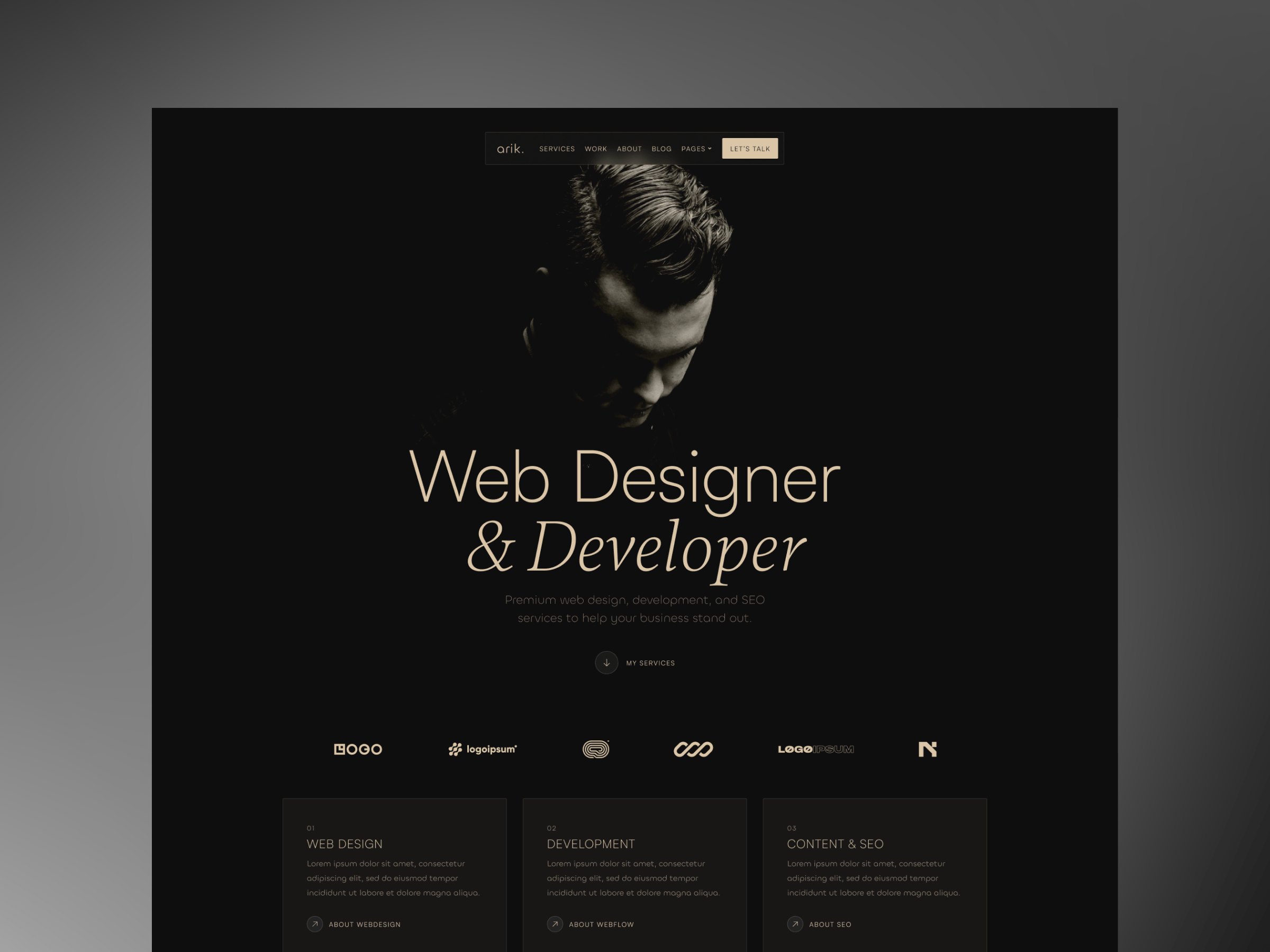 Screenshot of Arik website