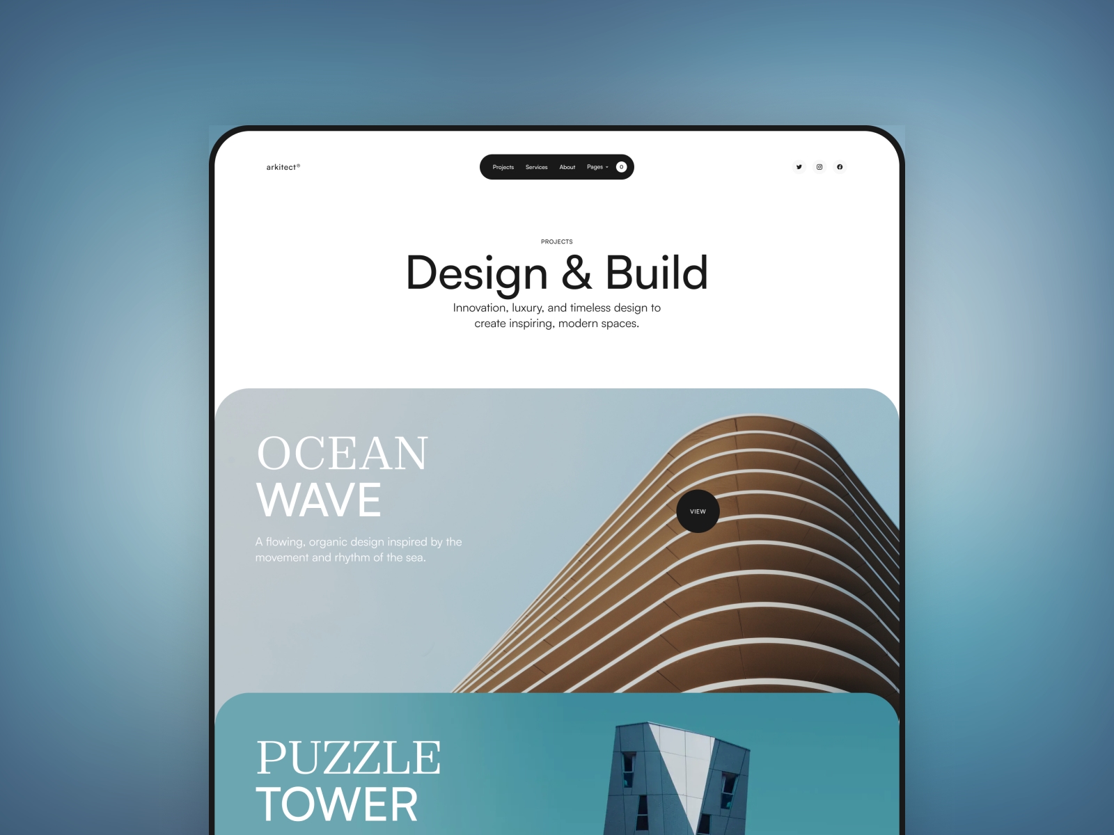 Screenshot of Arkitect website