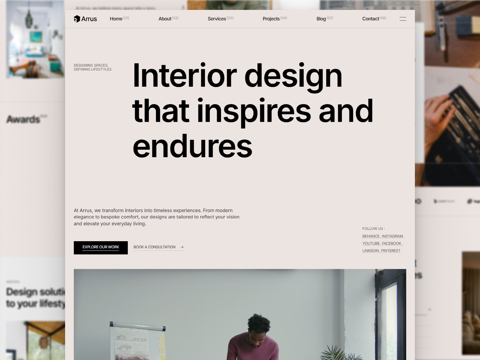 Screenshot of Arrus website