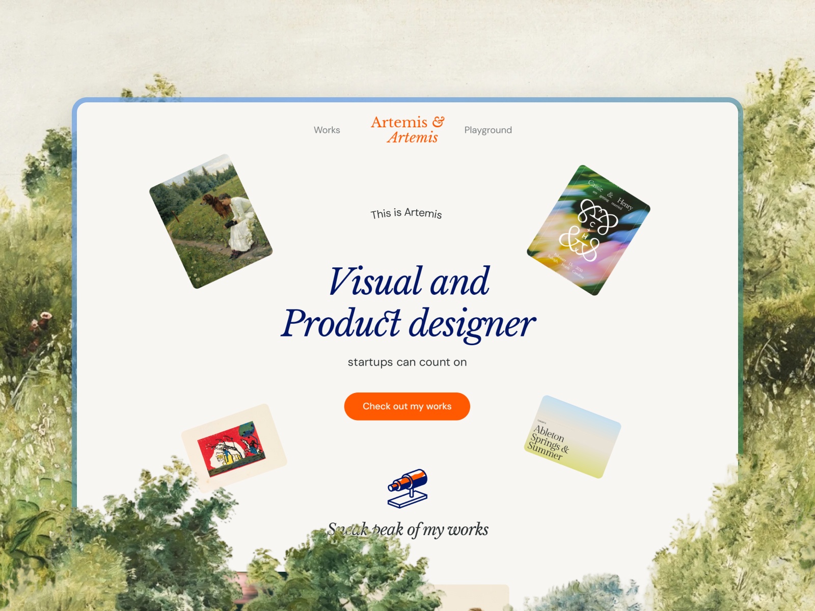 Screenshot of Artemis website