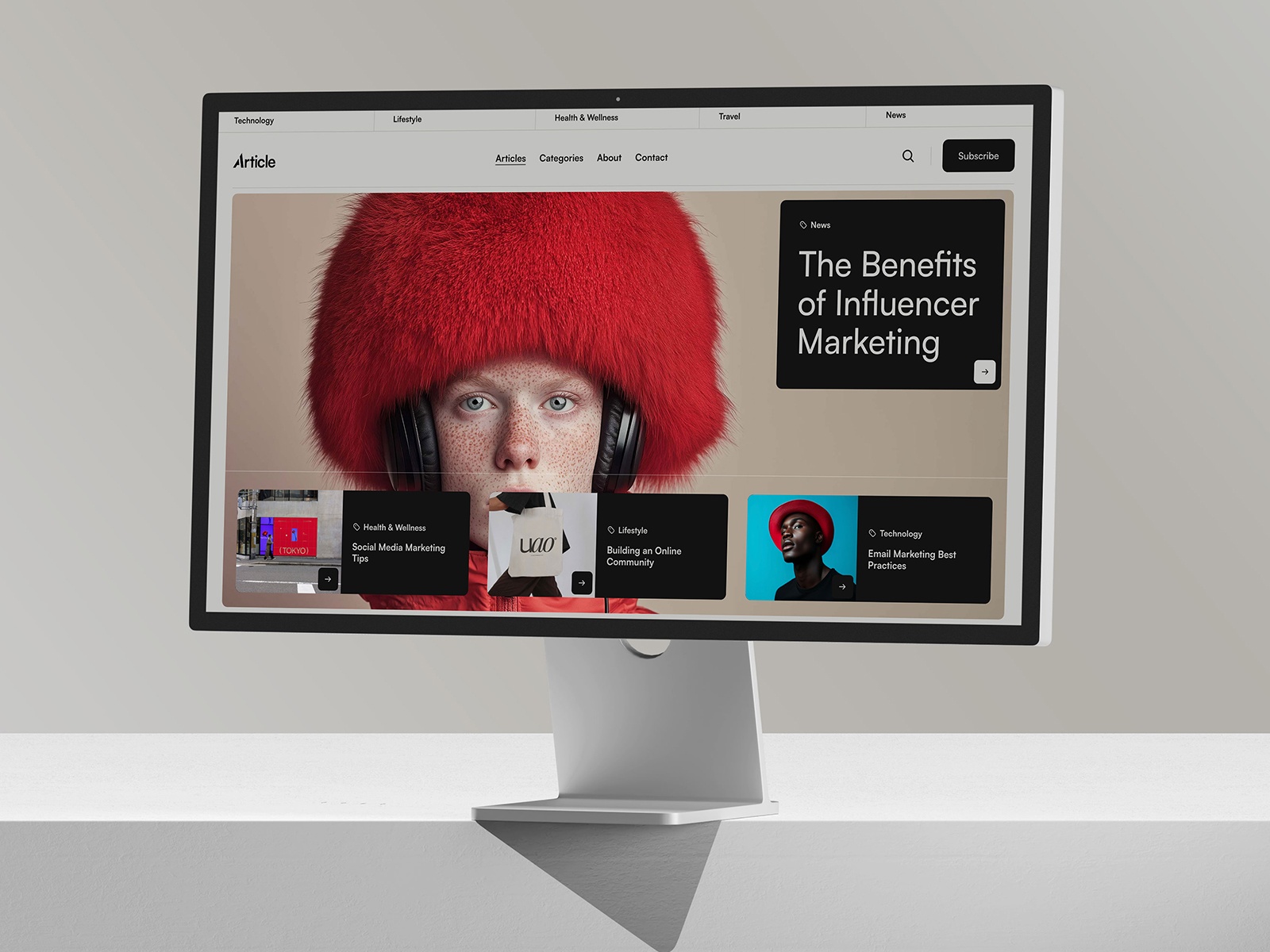 Screenshot of Article x website