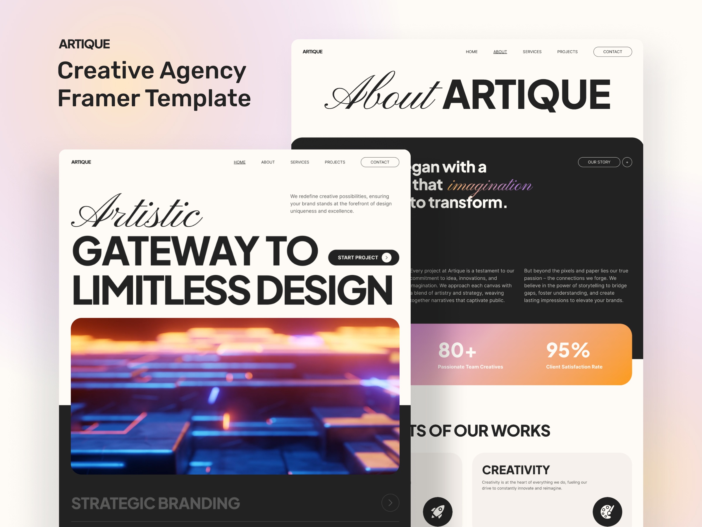Screenshot of Artique website