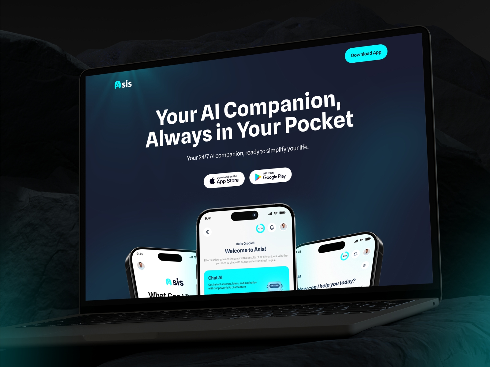 Screenshot of Asis website
