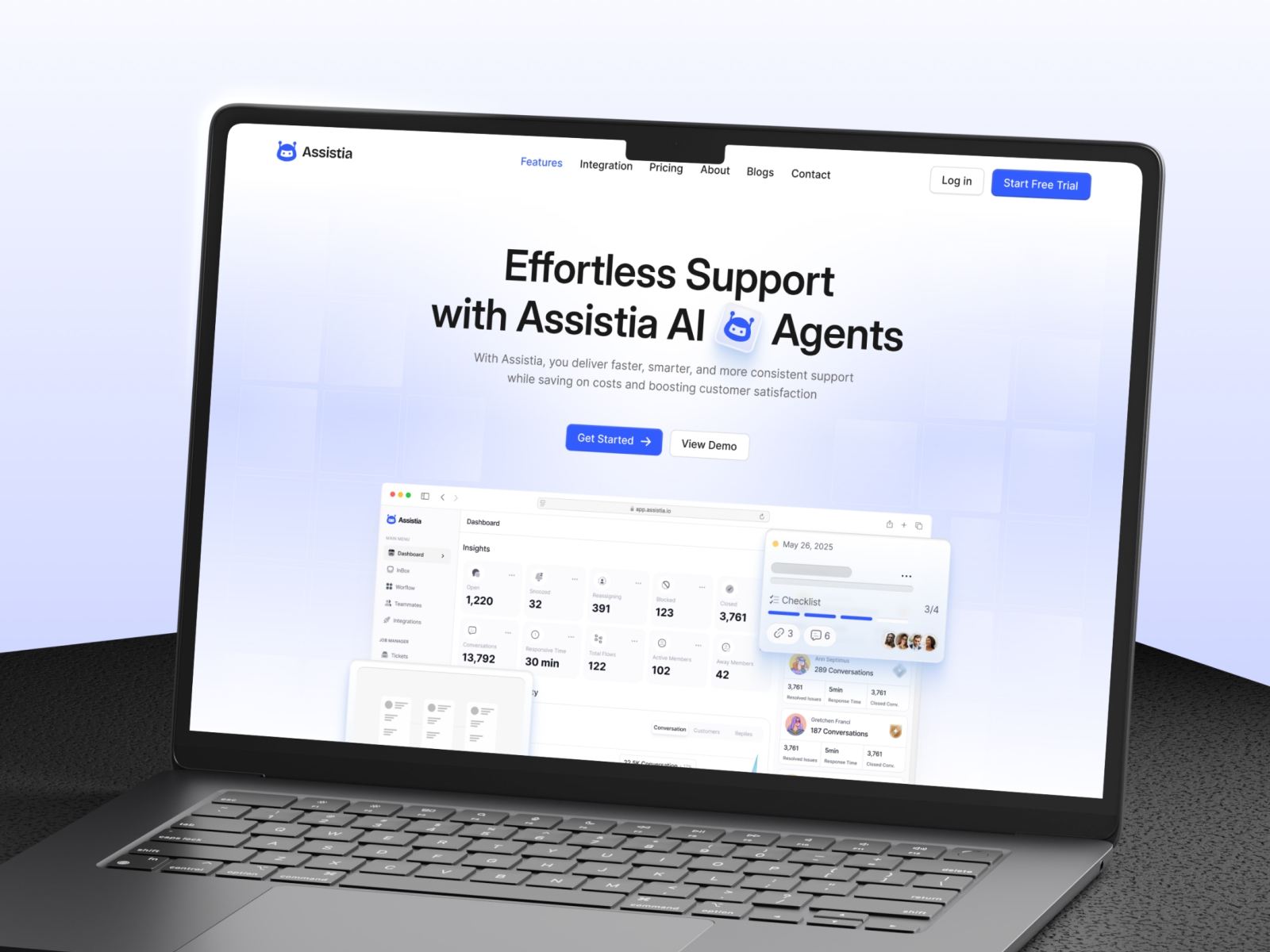 Screenshot of Assistia website