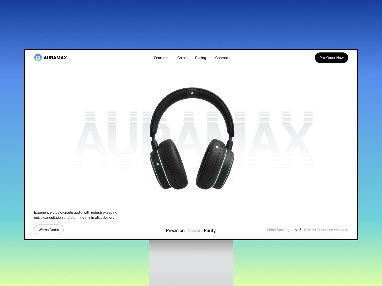 Screenshot of Auramax website