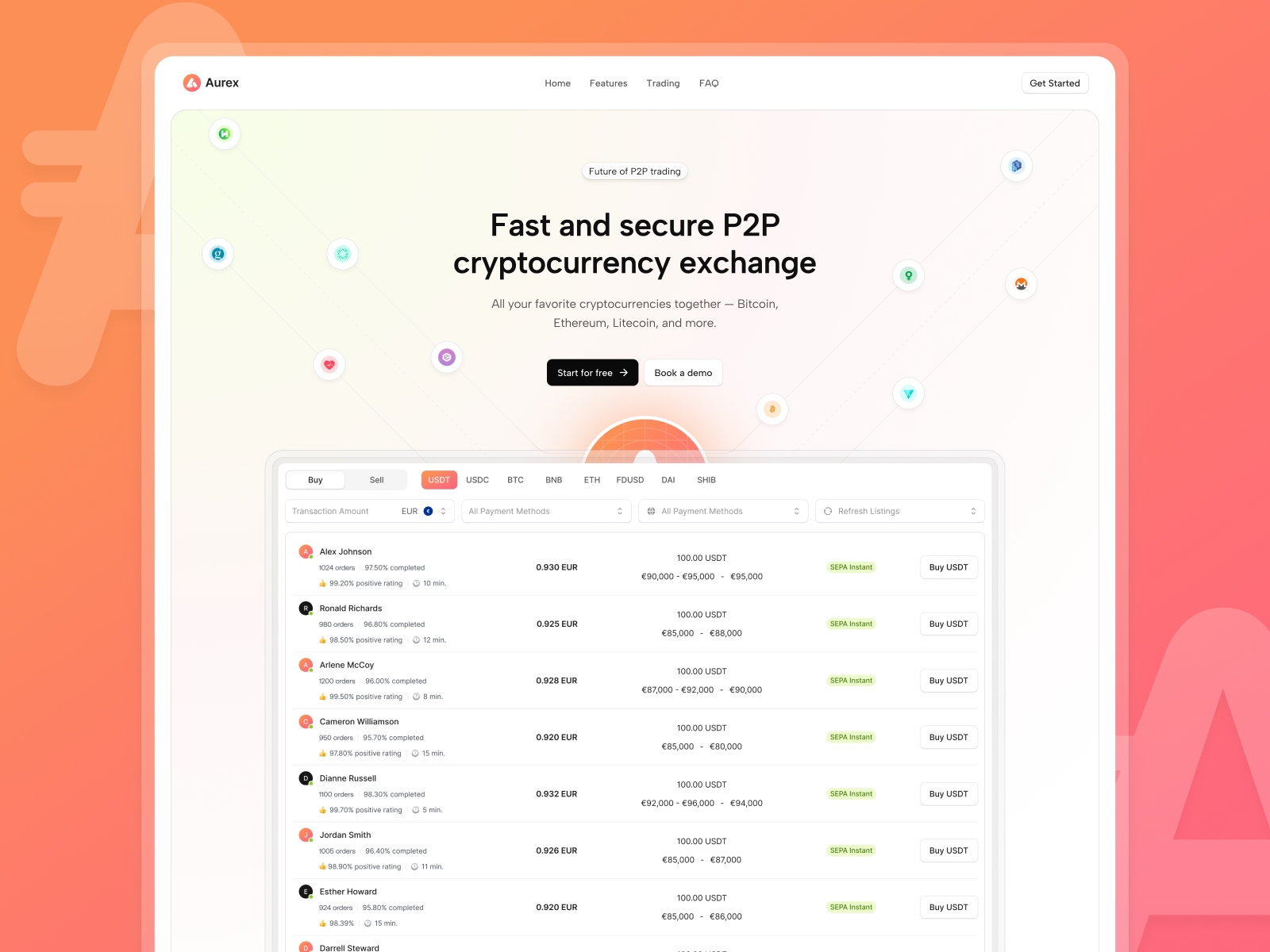 Screenshot of Aurex website
