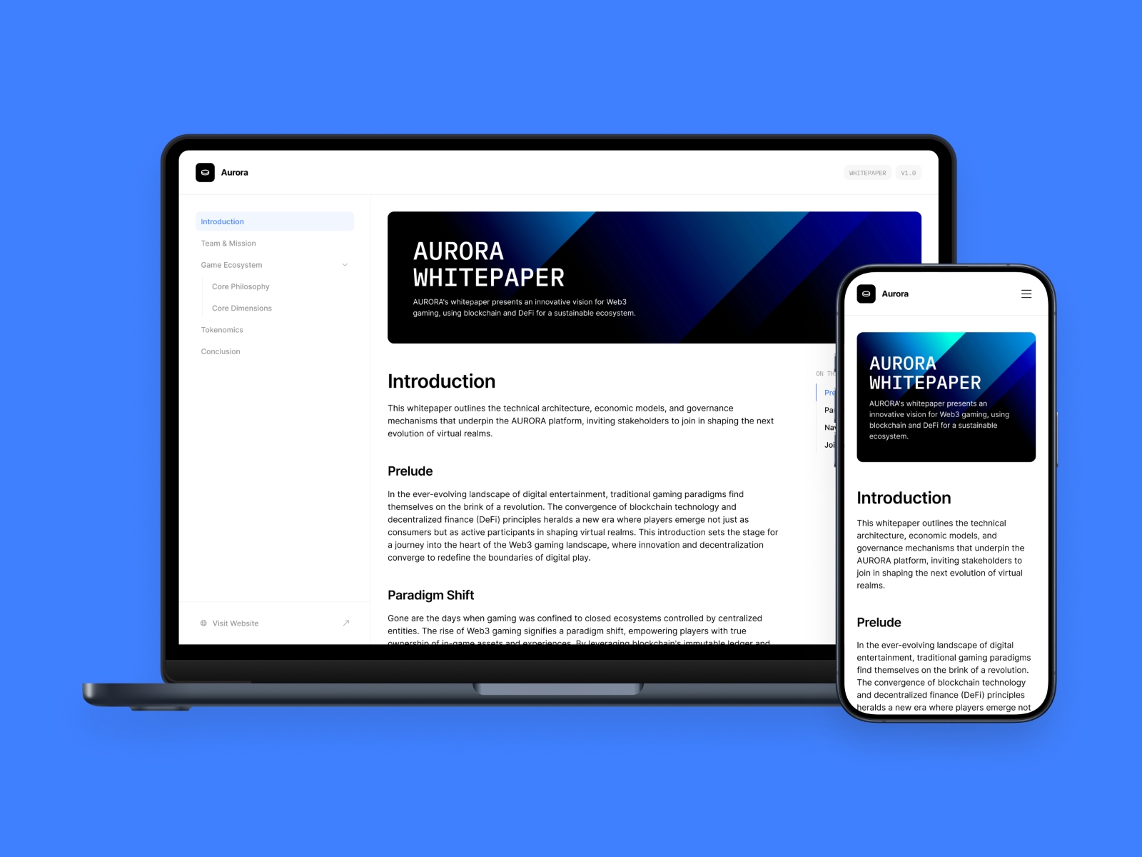 Screenshot 4 of Aurora docs