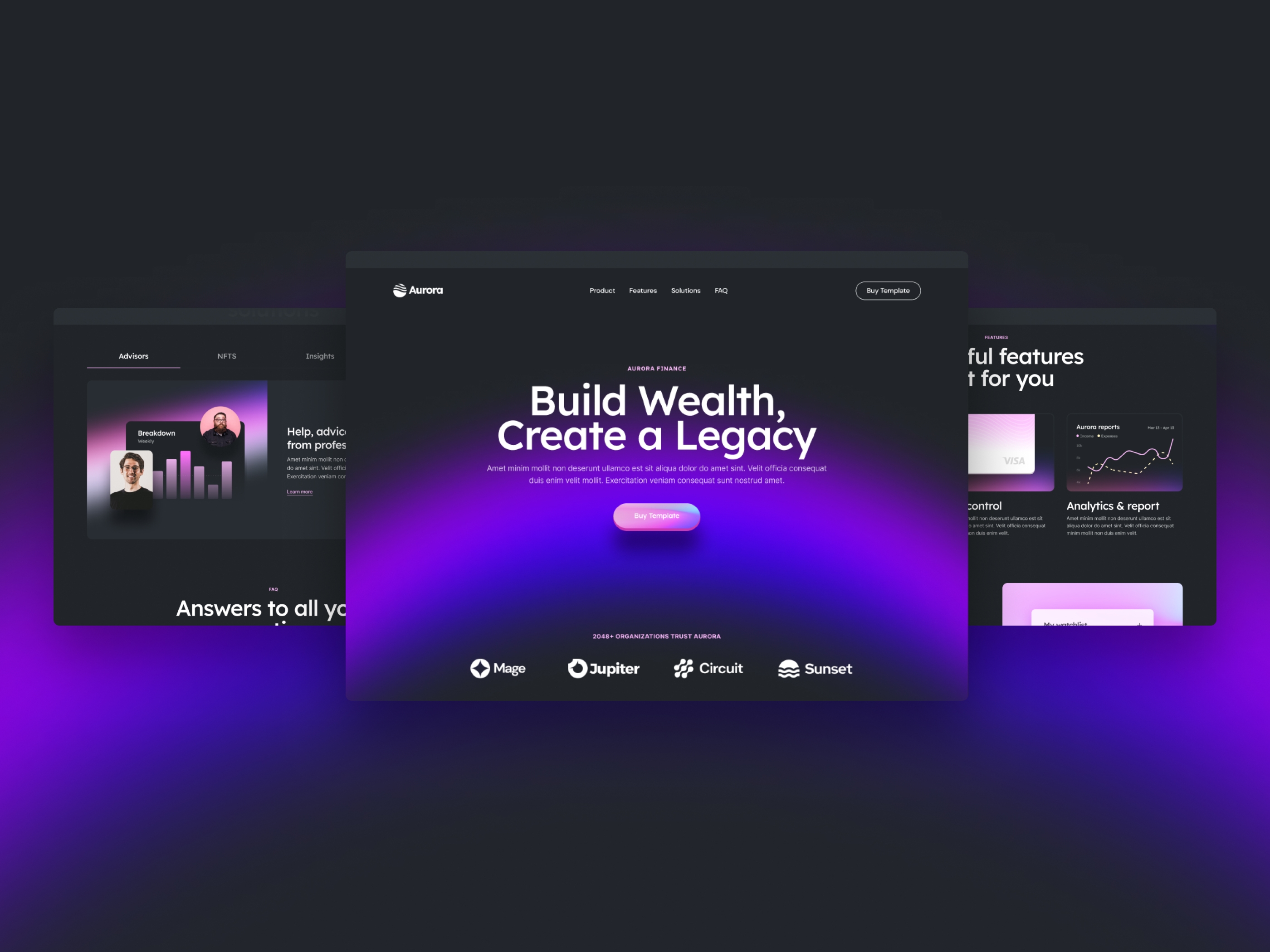 Screenshot of Aurora website