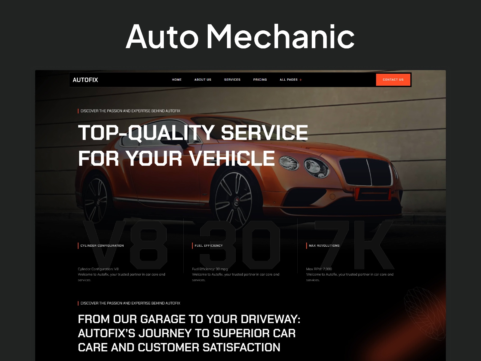 Screenshot of Autofix website
