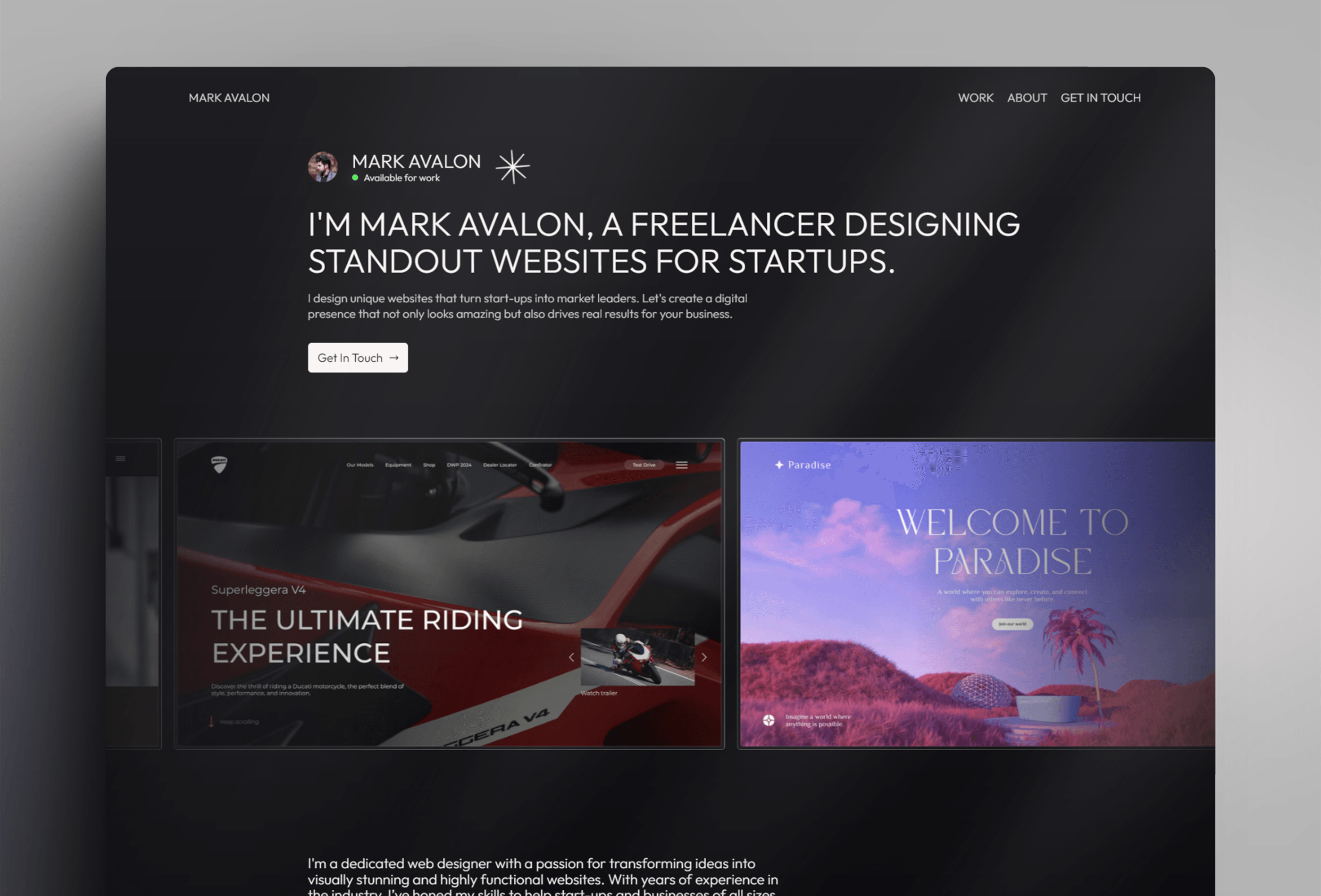 Screenshot of Avalon website