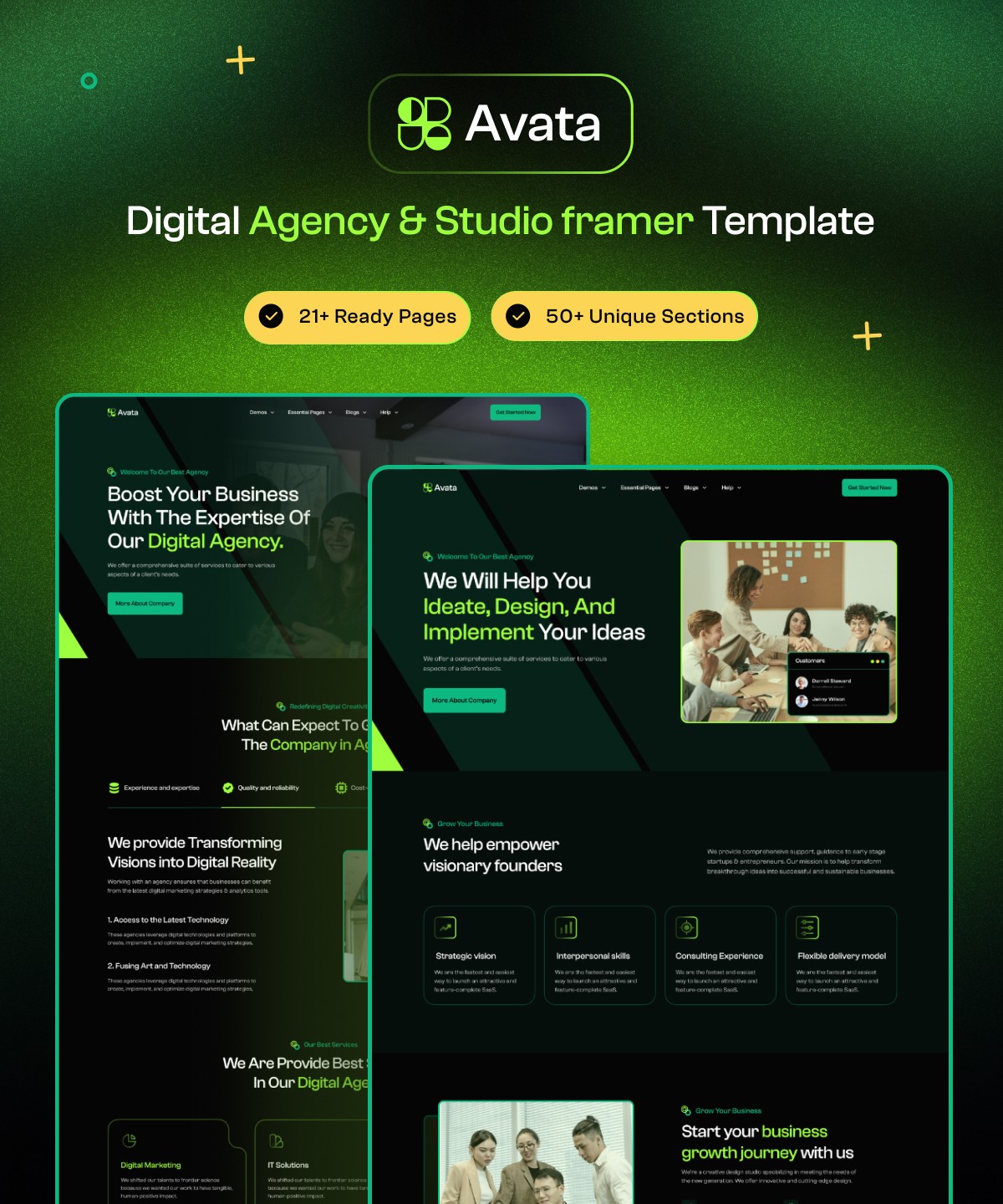Screenshot of Avata website