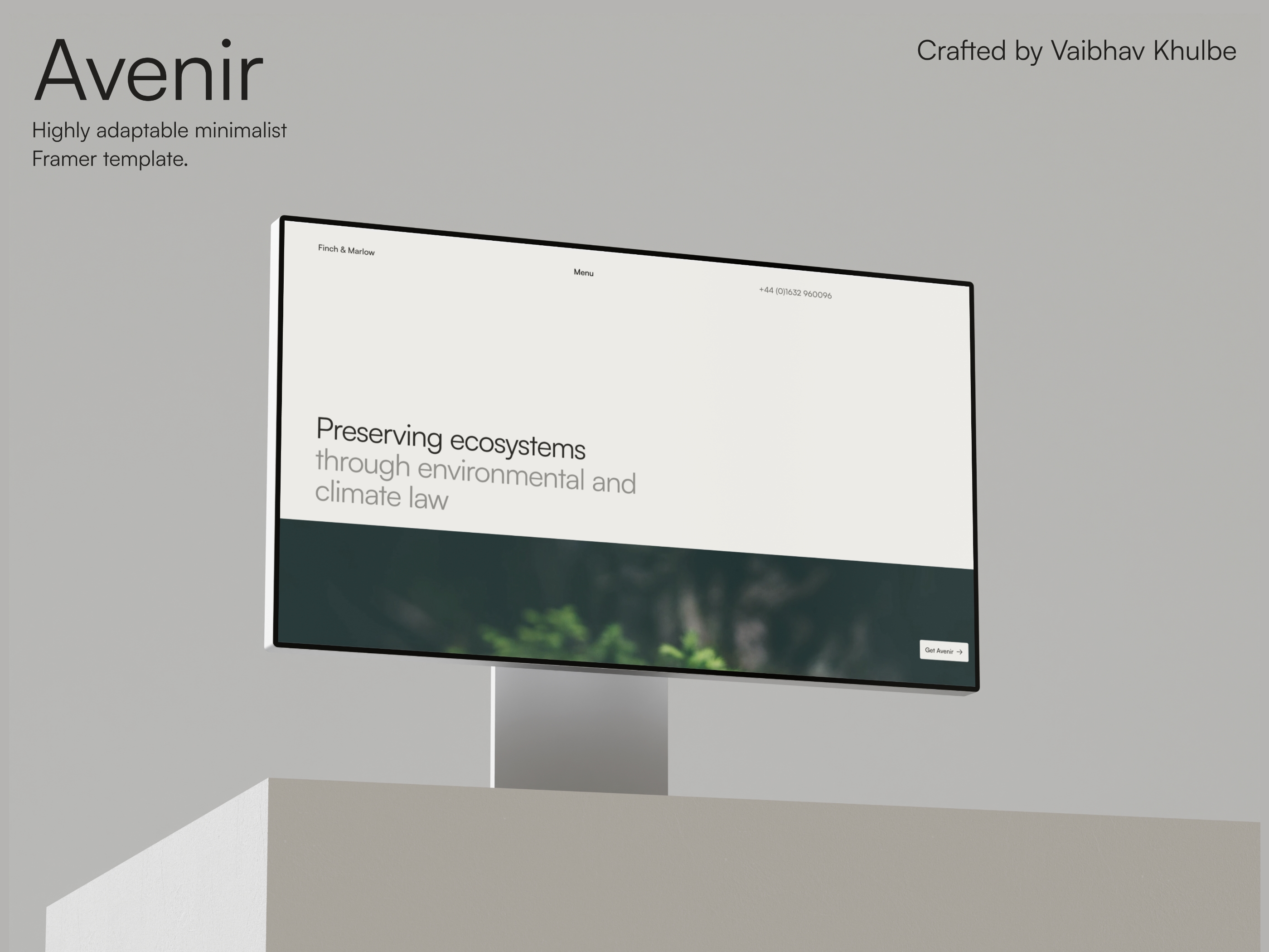 Screenshot of Avenir website