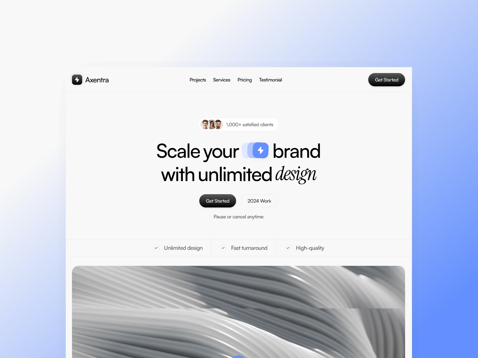 Screenshot of Axentra website