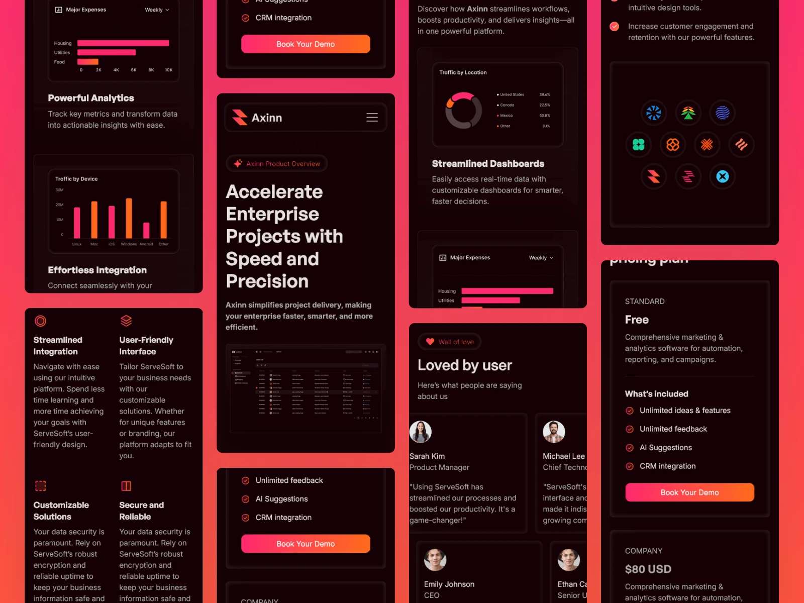 Screenshot of Axinn website