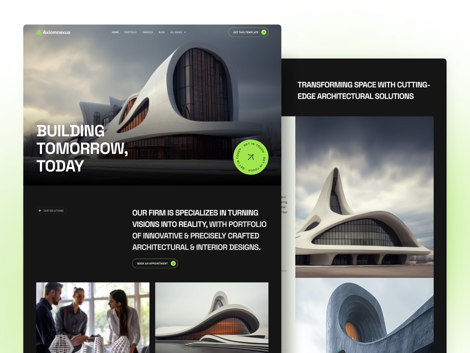 Screenshot of Axiom nexus website