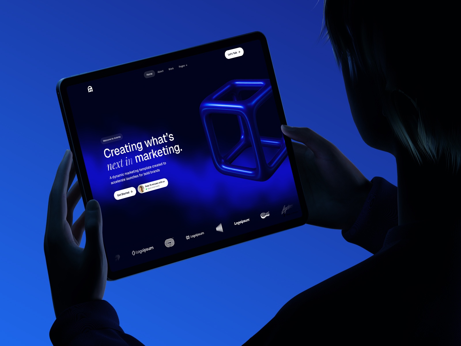 Screenshot of Axioma x website