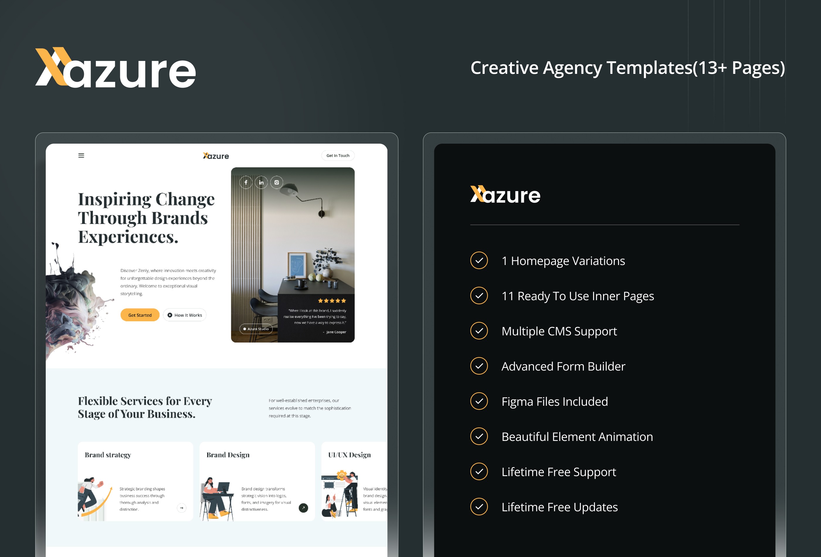 Screenshot 2 of Azure creative agency template