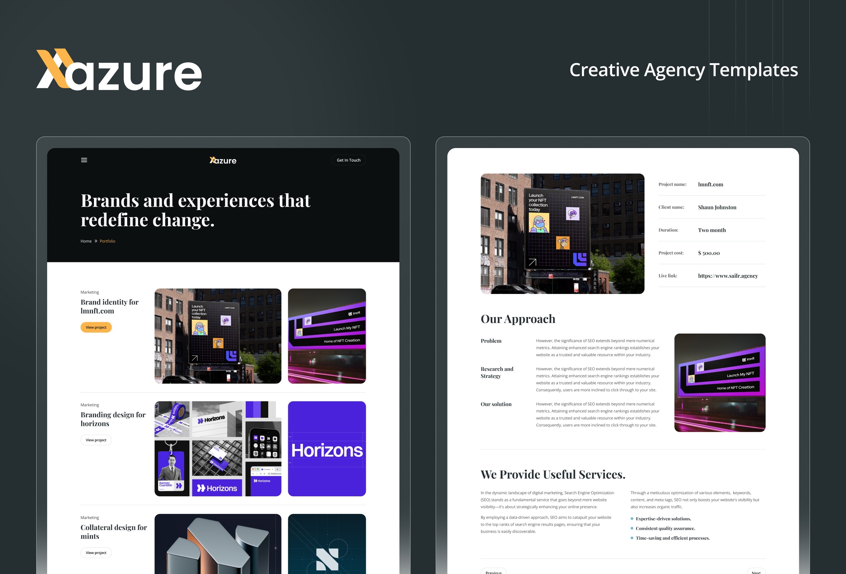 Screenshot 3 of Azure creative agency template