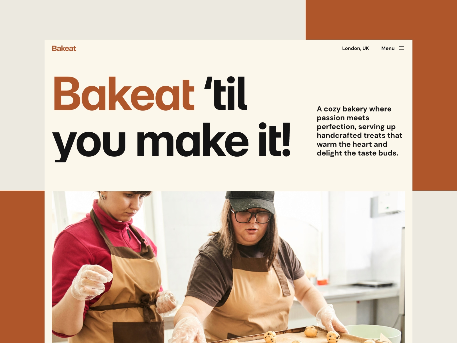 Screenshot of Bakeat website