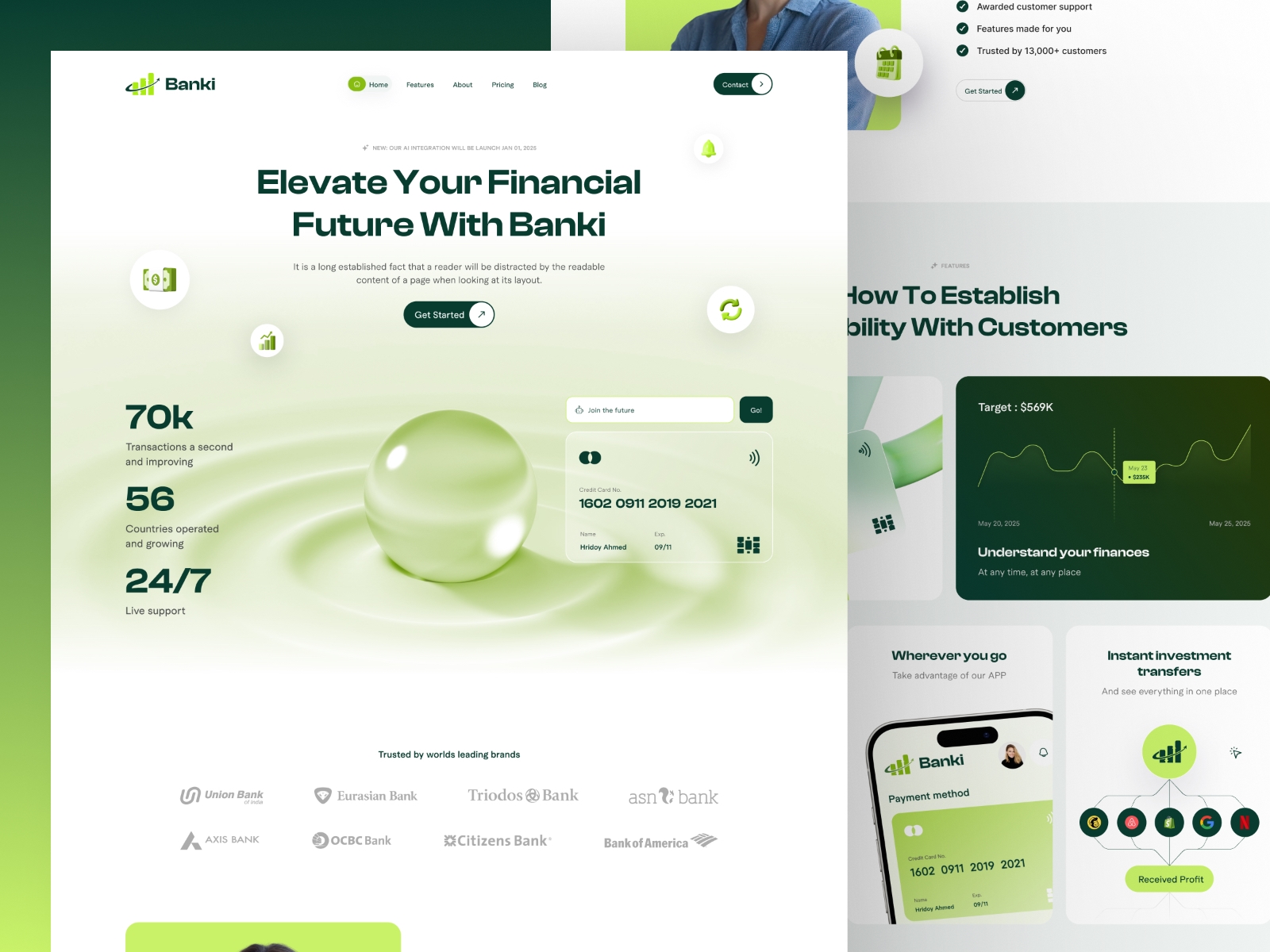 Screenshot of Banki website