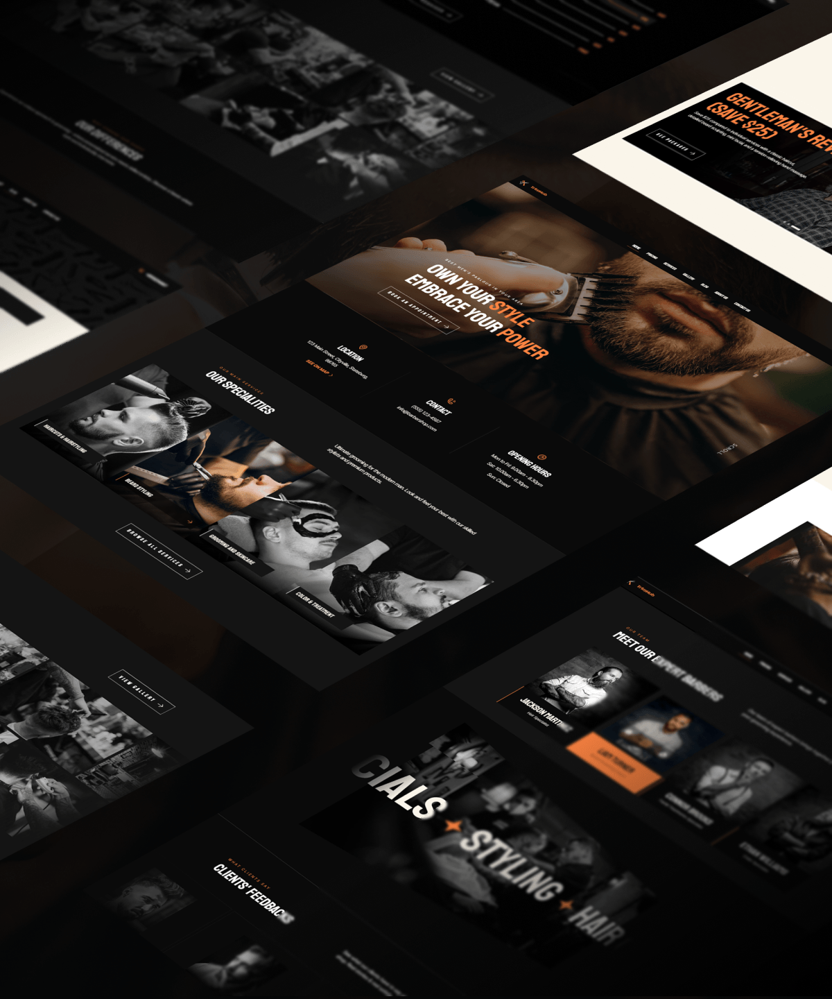 Screenshot of Barber hair salon hairdresser website template website