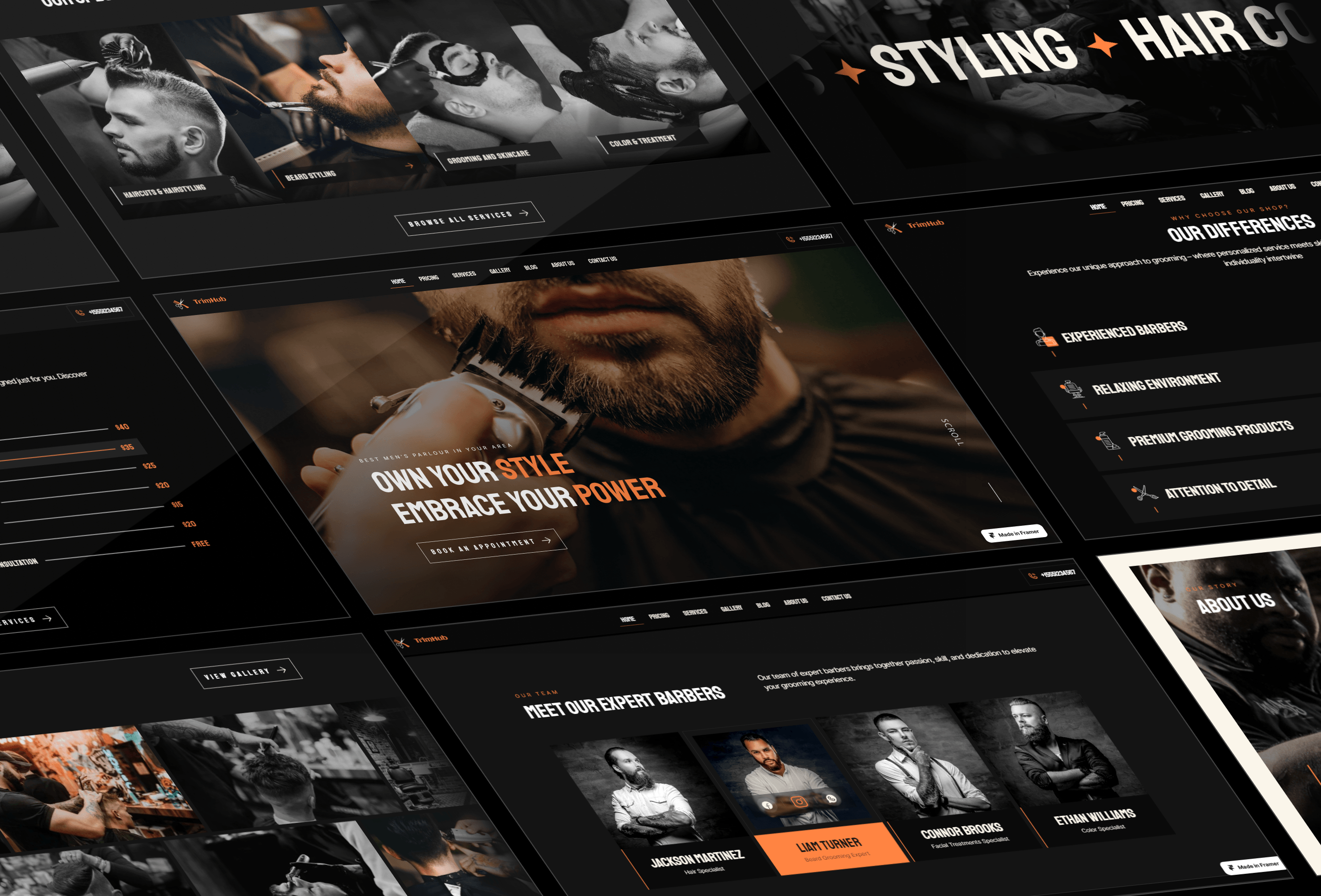 Screenshot 2 of Barber hair salon hairdresser website template