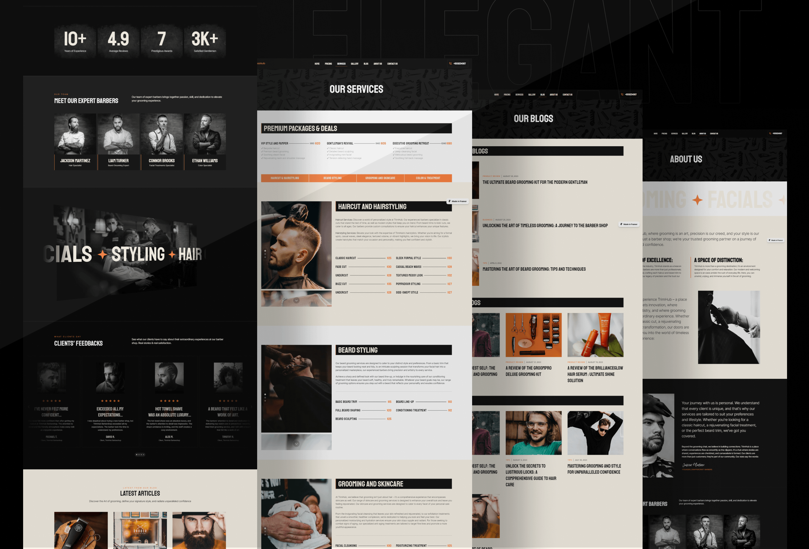 Screenshot 3 of Barber hair salon hairdresser website template