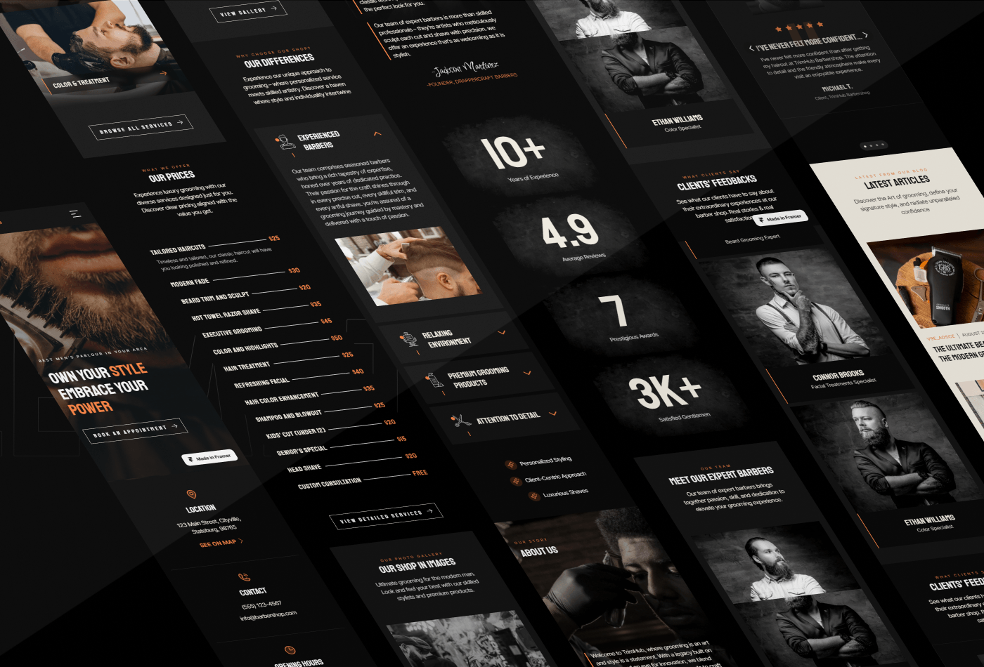 Screenshot 4 of Barber hair salon hairdresser website template