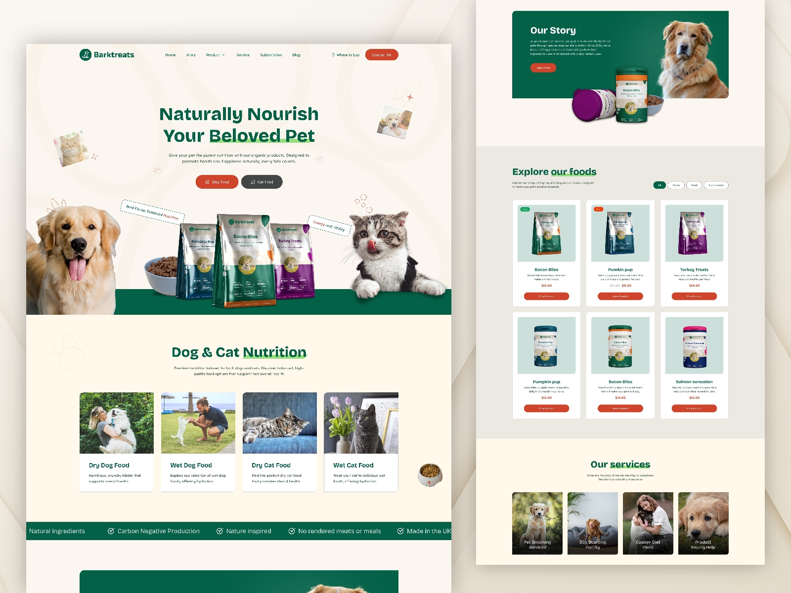 Screenshot of Barktreats website