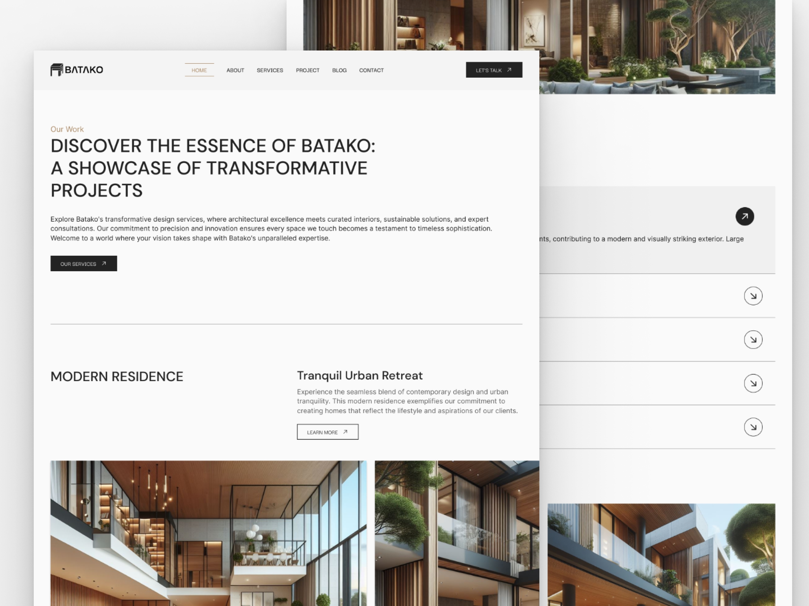 Screenshot 4 of Batako architecture interior design website