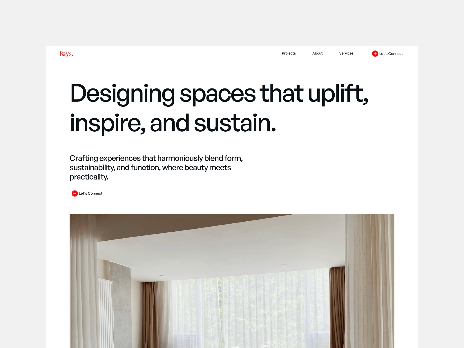 Screenshot of Bays website