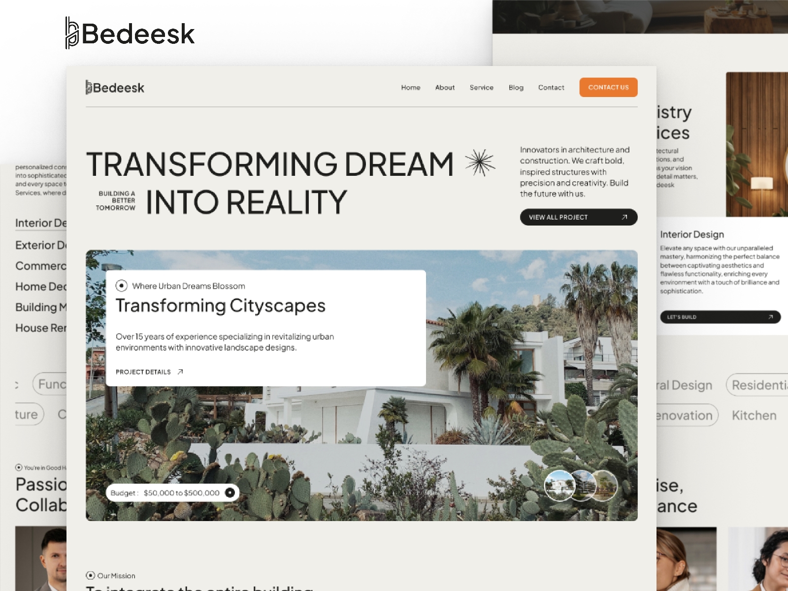 Screenshot of Bedeesk website