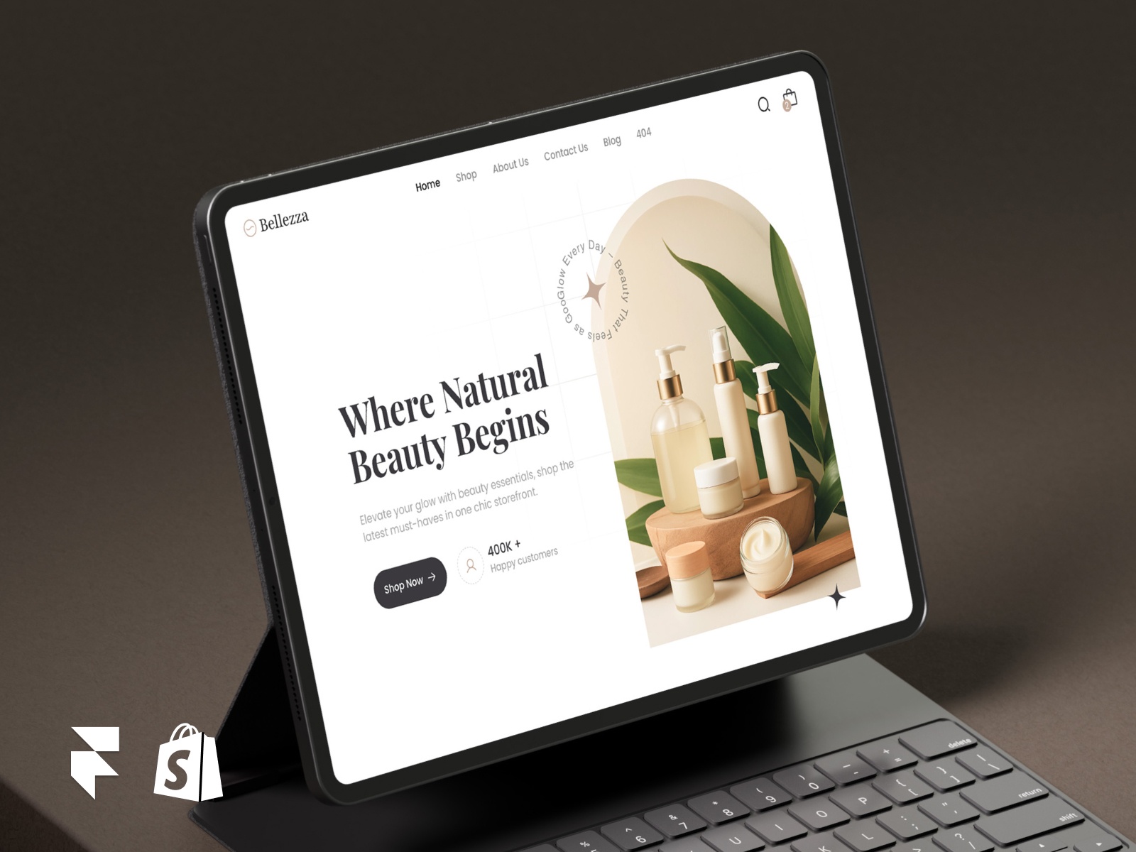 Screenshot of Bellezza website